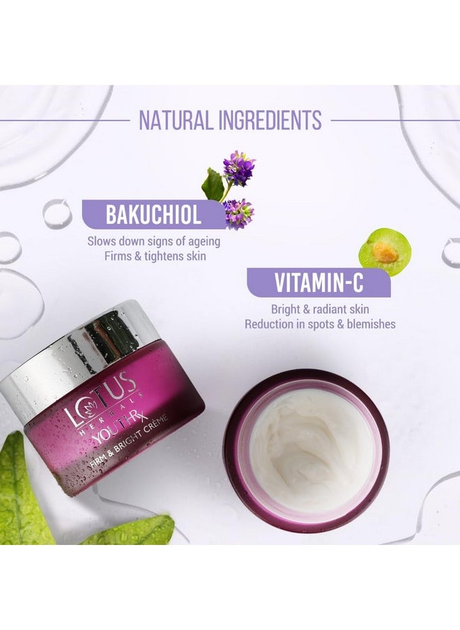 Youthrx Firm & Bright Cream | Spf 20 | Pa+++ | Bakuchiol Retinol & Vitamin C | Anti Ageing & Brightening | 50G