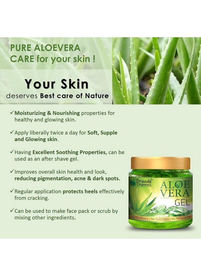 Aloe Vera Gel 220G Pack Of 3 - 100% Pure, Natural Hydrating & Soothing Gel For Skin & Hair Care