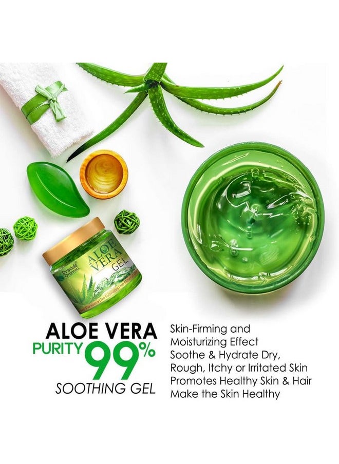 Aloe Vera Gel 220G Pack Of 3 - 100% Pure, Natural Hydrating & Soothing Gel For Skin & Hair Care