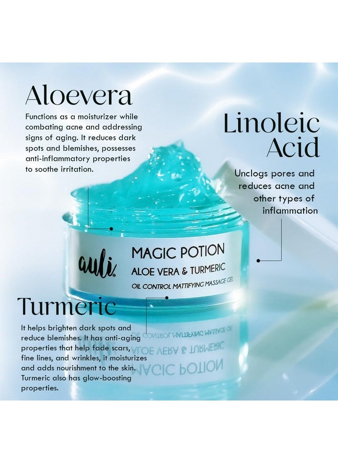Magic Potion Brightening Gel For Normal To Oily Skin Types | Non-Sticky Turmeric Gel | Lightweight Moisturizer | Makeup Primer | For Glowing And Clear Skin - 60Gm