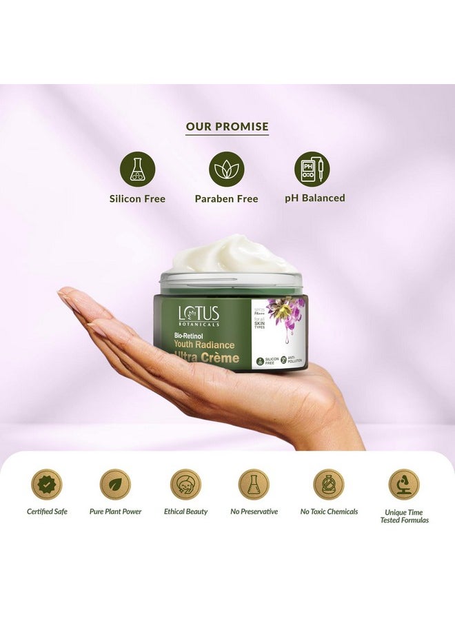 Bio Retinolanti-Ageing Youth Radiance Ultra Cream | Spf 25 Pa+++ | Preservative Free | For All Skin Types | 50G