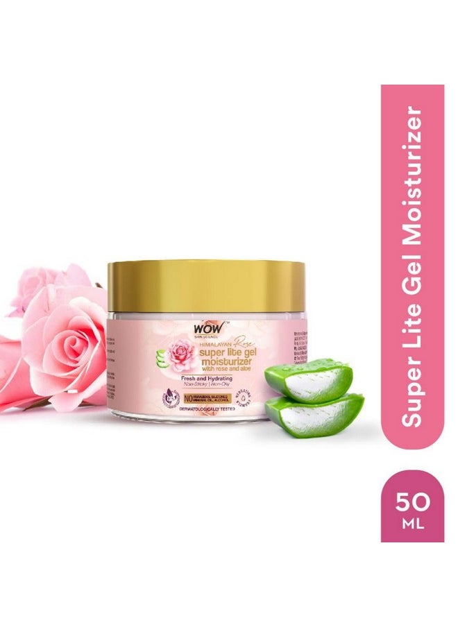 Super Light Rose Aloe Gel Moisturizer | Instant Hydration | Non-Sticky & Oil-Free | Quick Absorbing | Suitable For All Skin Types | 50 Ml