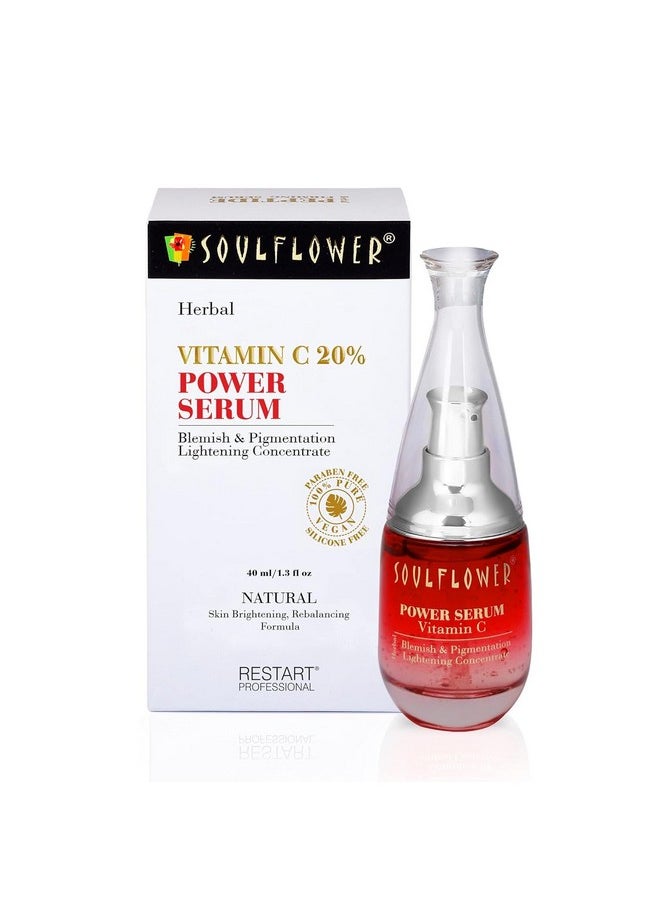20% Vitamin C Face Serum For Glowing Skin, Reduces Dark Spots, Pigmentation & Dull Skin With Hyaluronic Acid, Saffron, Grapeseed, Licorice & Green Tea | Men & Women | 40Ml