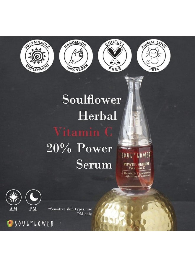 20% Vitamin C Face Serum For Glowing Skin, Reduces Dark Spots, Pigmentation & Dull Skin With Hyaluronic Acid, Saffron, Grapeseed, Licorice & Green Tea | Men & Women | 40Ml