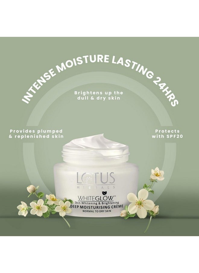 Whiteglow Deep Moisturising Cream, Spf 20, Face Cream For Dry Skin, 60G