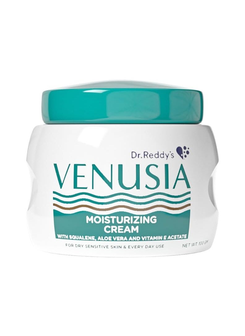 Venusia Moisturizing Cream by Dr. Reddy's I Body & face cream for dry to very dry skin IWith Aloe Vera, Vitamin E and Squalene I Upto 24 hrs hydration I Non comedogenic, Non greasy I 100g