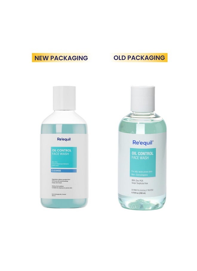 Oil Control Face Wash | Soap & Sulphate Free Face Wash With Zinc Pca | Controls Excessive Oil Production | For Oily Acne Prone Skin | 200 Ml