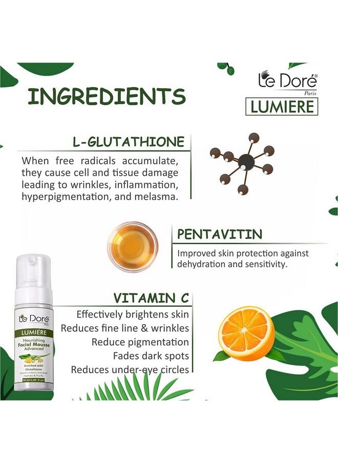 Lumiere Foaming Oil Cleanser Face Wash | Nourish & Cleanse | For Acne Prone Skin (50 Ml)