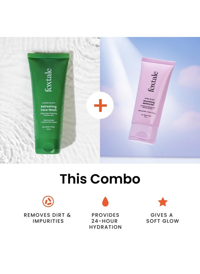 Combo | Everyday Glow Duo | With Foxtale Refreshing Face Wash 100Ml + Foxtale Nourishing Moisturizer 50Ml