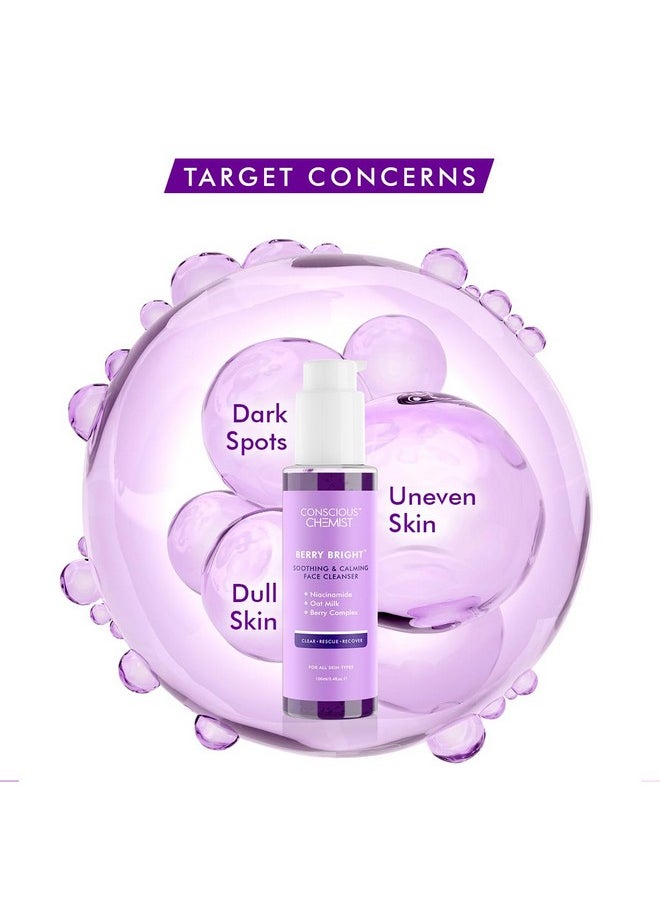 ® Niacinamide Face Wash | 100Ml | Pore Refining Brightening Cleanser, Facewash With Blueberry & Acaiberry Extracts For Women & Men, All Skin Types - Berry Bright (Pack Of 2)