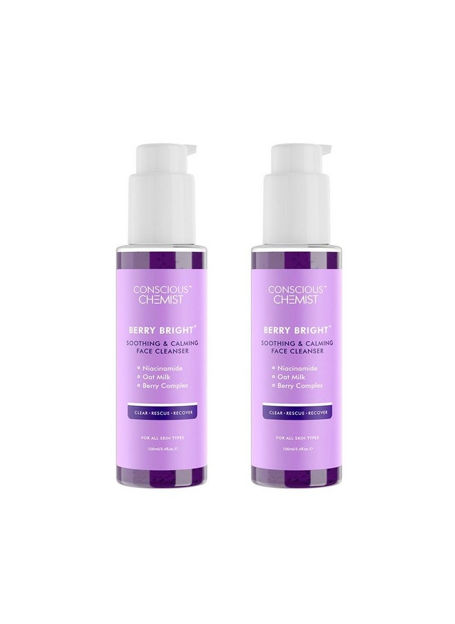 ® Niacinamide Face Wash | 100Ml | Pore Refining Brightening Cleanser, Facewash With Blueberry & Acaiberry Extracts For Women & Men, All Skin Types - Berry Bright (Pack Of 2)