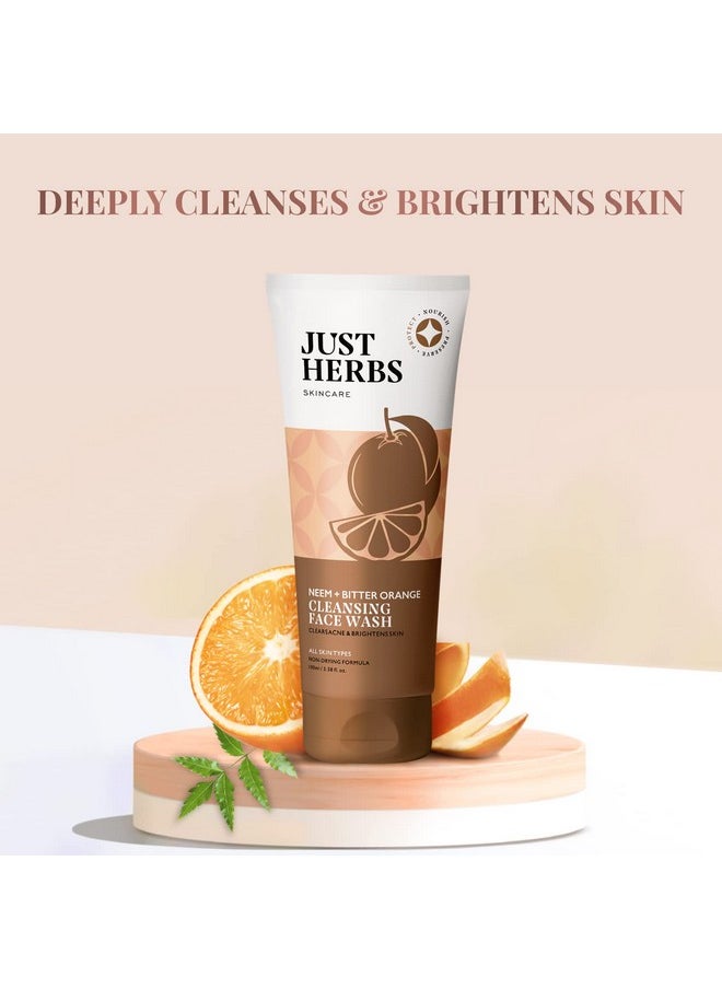 Neem + Orange Herbal Cleanser Rehydrant Ayurvedic Unisex Face Wash For All Skin Types, 100 Ml