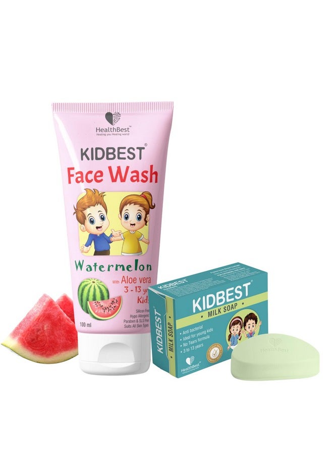 Kids Face Wash & Milk Soap Combo - Gentle Natural Clean & Soft Skin