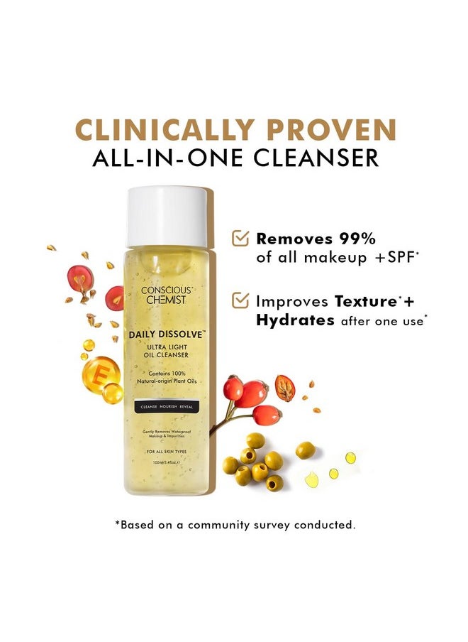 Cleanser | 100Ml | Face Wash, Cleanser For Oily Skin, Makeup Remover, Cleanser For Men & Women With Spf & Impurities For Soft & Glowing For All Skin, Natural Oil - Daily Dissolve