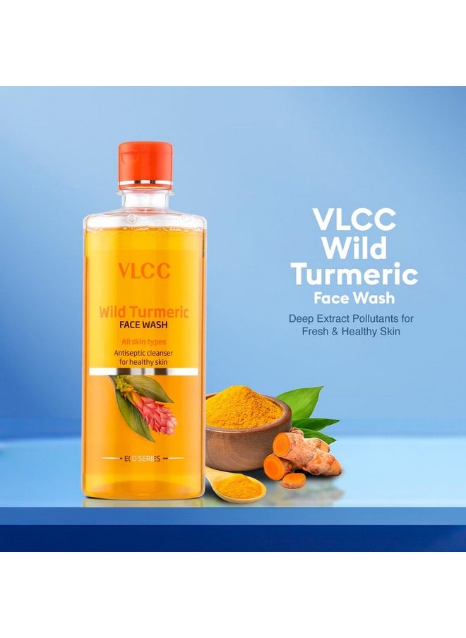 Wild Turmeric Face Wash - 500 Ml | Antiseptic Cleanser For Clear, Bright Skin | Fights Pollution | Cleanses Pores | Helps Prevent Skin Damage | Turmeric & Honey For Soft, Glowing Skin.