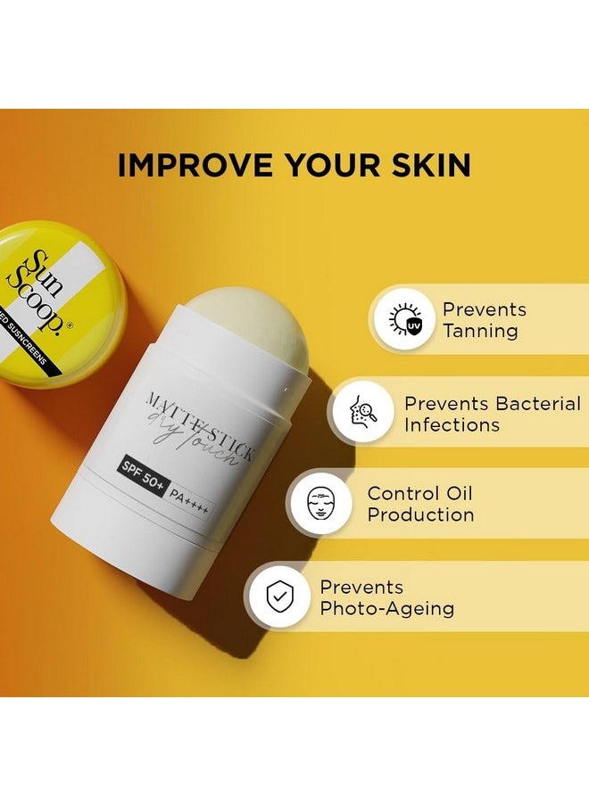Matte Stick Dry Touch Spf 50+ Pa++++ | Uva Uvb Rays Protection | 1% Salicylic Acid For Oil Control | Green Tea For Acne | No White Cast | Non Sticky | Combination To Oily Skin | 18G
