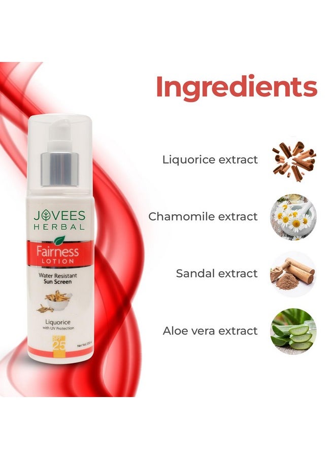 Herbal Sunscreen Fairness Spf 25 Lotion For Oily, Sensitive | Light Weight,Non Greasy, Quick Absorbing | Protects From Tanning & Uneven Skin Tone 200Ml