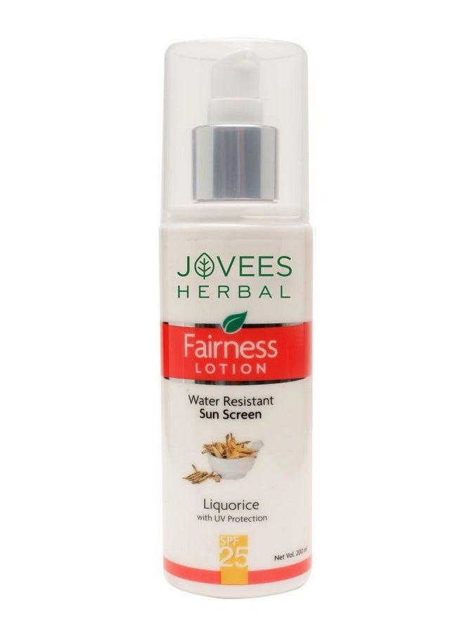 Herbal Sunscreen Fairness Spf 25 Lotion For Oily, Sensitive | Light Weight,Non Greasy, Quick Absorbing | Protects From Tanning & Uneven Skin Tone 200Ml