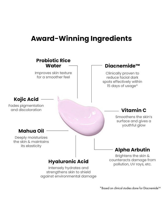 Brightening Pro Sunscreen For Men | Spf 50+ Pa++++ | Kojic Acid, Vitamin C And Diacnemide™ | Reduces Dullness & Fades Dark Spots | Zero White Cast | Non-Sticky & Highly Absorbant | 50Ml
