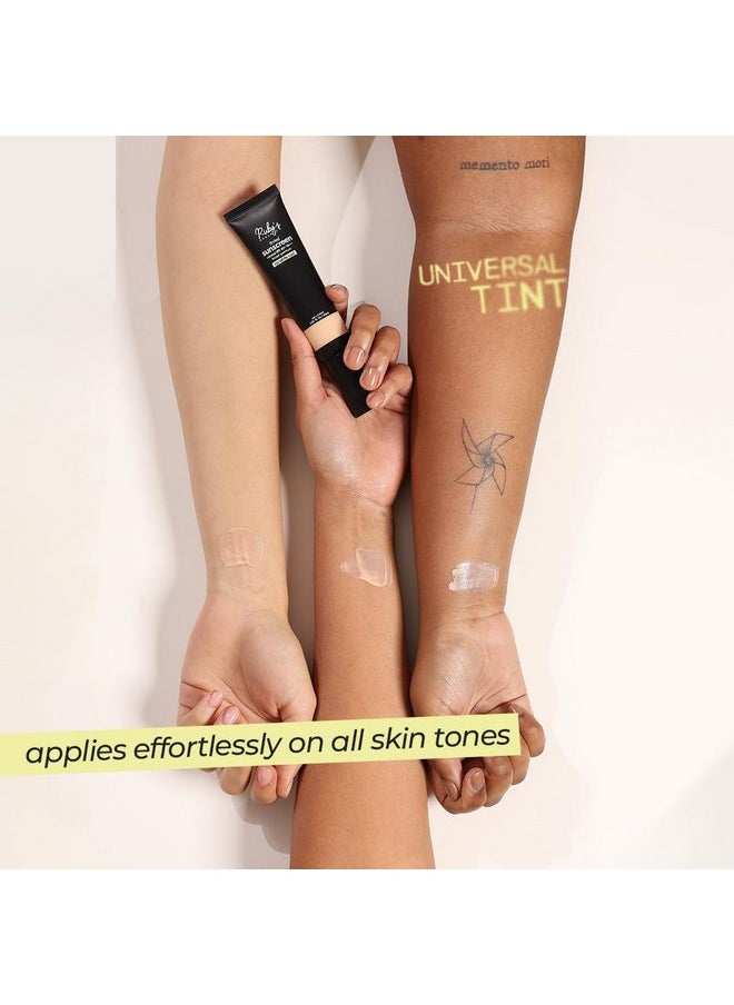 Tinted Mineral Sunscreen With Spf 40, Universal Tint, No White Cast, 100% Mineral Uva+Uvb Filters, Water-Resistant, Sensitive Skin Safe, No Synthetic Chemicals, Natural & Vegan, All Skin-Tones - 40Ml