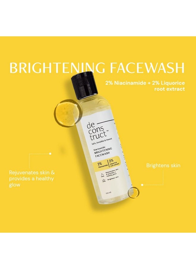 Radiance & Defense Combo: Face Wash For Skin Brightening & Gel Sunscreen For Sun Protection | Brightening Face Wash (100Ml) + Gel Sunscreen (50G) | No White Cast & Lightweight | Pack Of 2