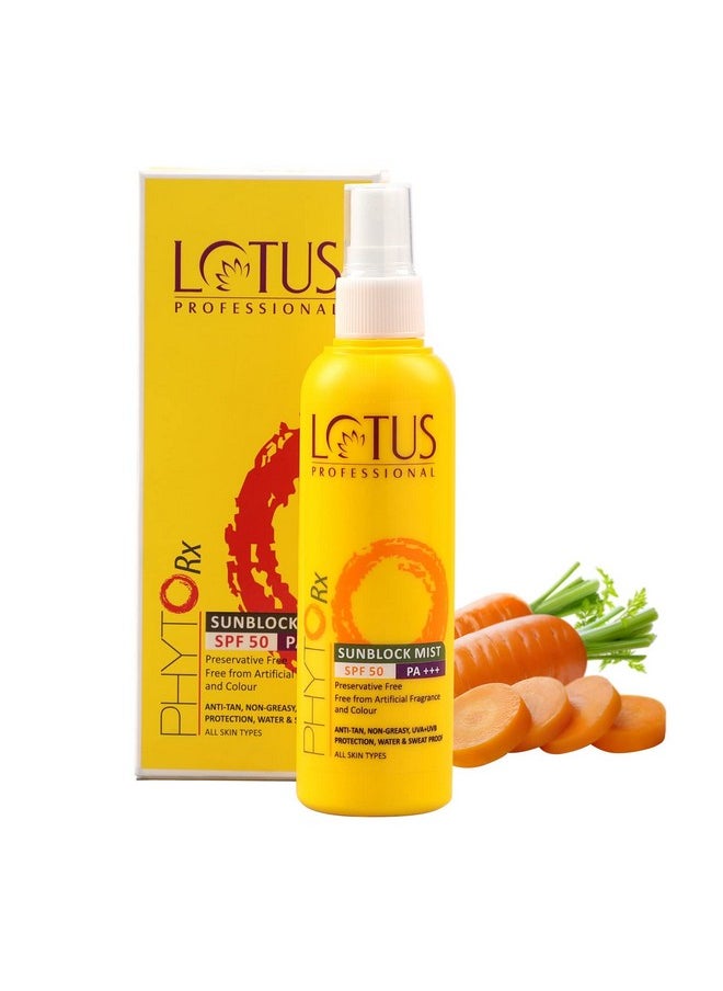 Professional Phytorx Sunblock Mist Spf 50 Pa+++ | Non Greasy Finish | High Sun Protection | Damaged Skin | Cruelty Free | 100Ml