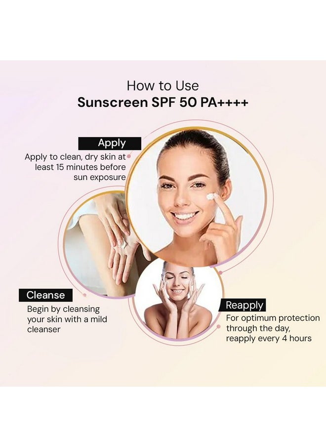 Spf 50 Sunscreen Lotion | Pa++++, Uva + Uvb Protection, Anti Tan Activities, Non-Greasy Feel, Water And Sweat Proof Technology (55 Ml)