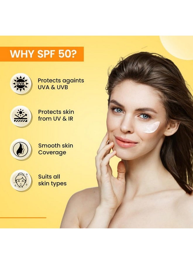 Gel Sunscreen Spf 50 | Non-Greasy, Non-Absorbent & No White Cast | For All Skin Types | Uva, Uvb, Uv & Infrared Rays Protection | Skin Rejuvenating | Repairs From Photo-Ageing | Pack Of 1-50Ml