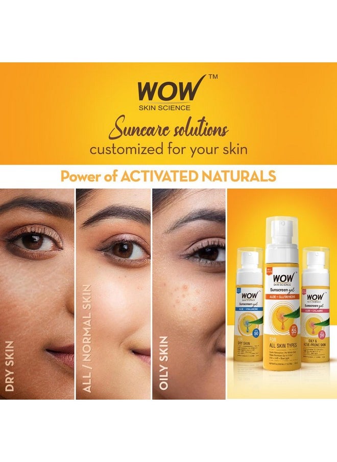Sunscreen Gel For All Skin Types | Spf 55 Pa++++ | With Glutathione & Aloe Vera Extract | Lightweight | Quick Absorbing | No White Cast | Uva & Uvb Protection | 100 Ml