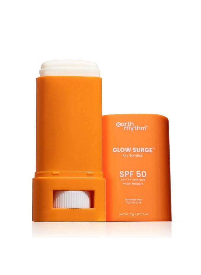 Glow Sunscreen Stick Spf 50, Pa++++ With Vitamin C, Zinc Oxide, Vitamin E | Water Resistant, Lightweight, No White Cast | Men & Women | - 20G