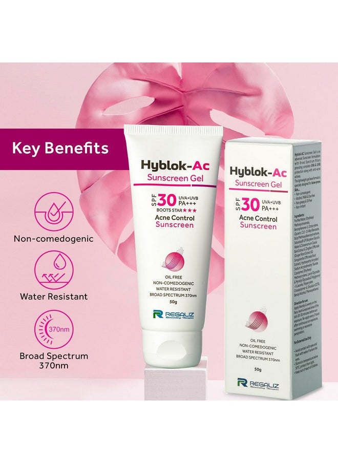 Hyblok-Ac Sunscreen Gel | Uv Protection With Oil Control | Non-Greasy & Lightweight Formula For All Skin Types | Spf Protection