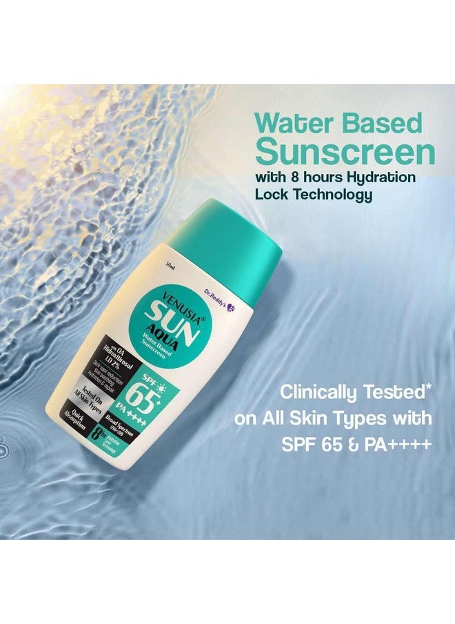 Aqua Water Based Sunscreen I Spf 65 ++++| 8Hrs Hydration Lock I Uva, Uvb Protection I Ultra Light For Oily And Acne Skin |50 Ml X Pack Of 2