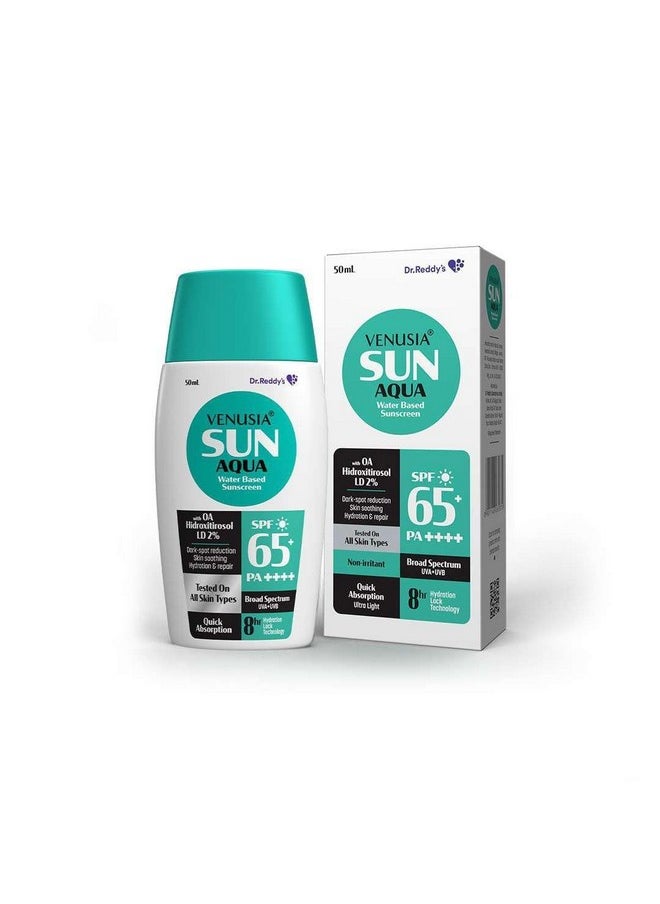 Aqua Water Based Sunscreen I Spf 65 ++++| 8Hrs Hydration Lock I Uva, Uvb Protection I Ultra Light For Oily And Acne Skin |50 Ml X Pack Of 2