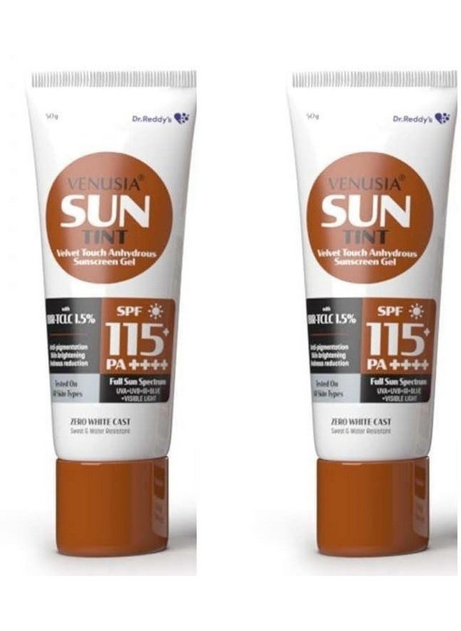 Tinted Sunscreen Spf 115 Pa++++ Full Spectrum Protection |Uva, Uvb, Blue Light Protect |With Anti-Oxidant|All Skin Types I 50 G X Pack Of 2