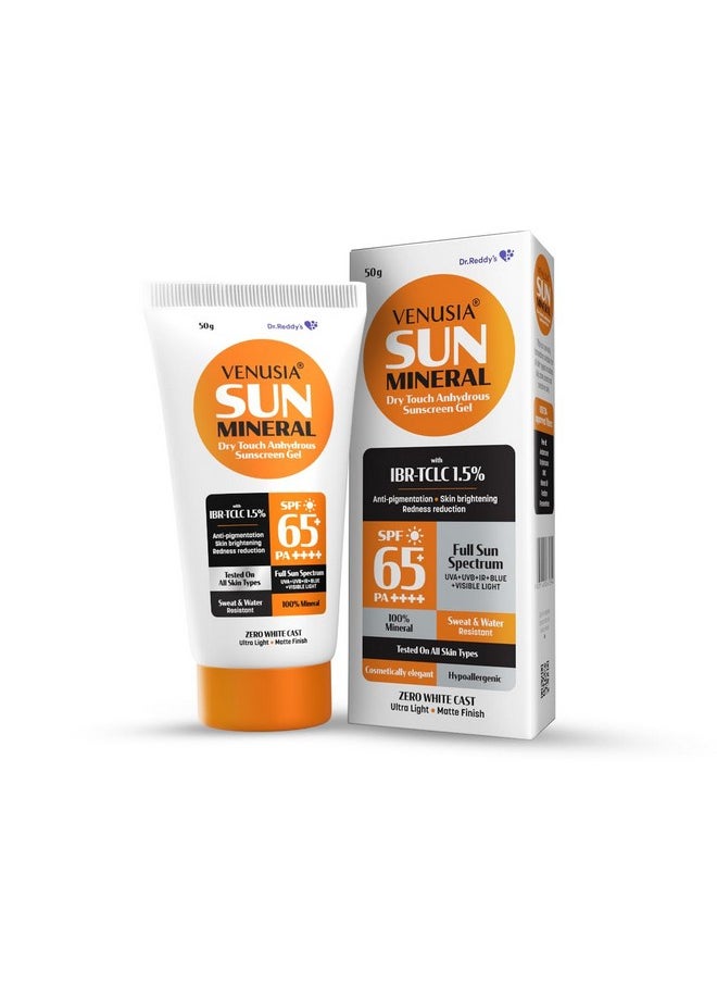 Mineral Sunscreen Spf65I Full Spectrum Protection I Uva, Uvb, Blue Light Protect I With Anti-Oxidant I Sweat & Water Resistant I No White Cast I Clinically Tested For All Skin Types I 50 G