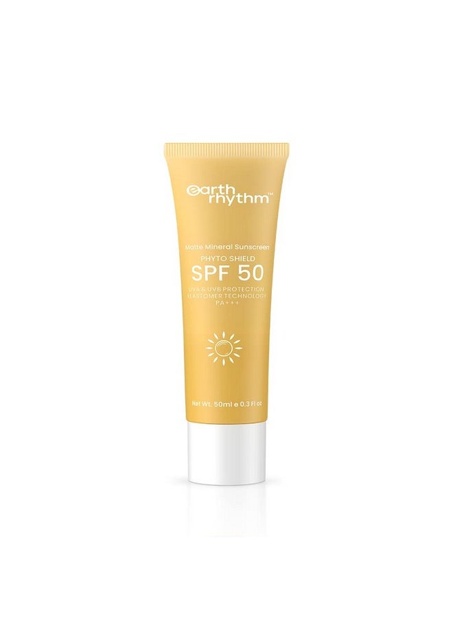 Matte Mineral Sunscreen Spf 50 With 9% Zinc Oxide For Daily Use | Pa+++, Zero White Cast & Non-Sticky, Matte Finish | Men & Women | - 50Ml