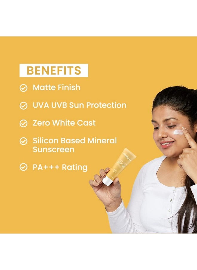 Matte Mineral Sunscreen Spf 50 With 9% Zinc Oxide For Daily Use | Pa+++, Zero White Cast & Non-Sticky, Matte Finish | Men & Women | - 50Ml