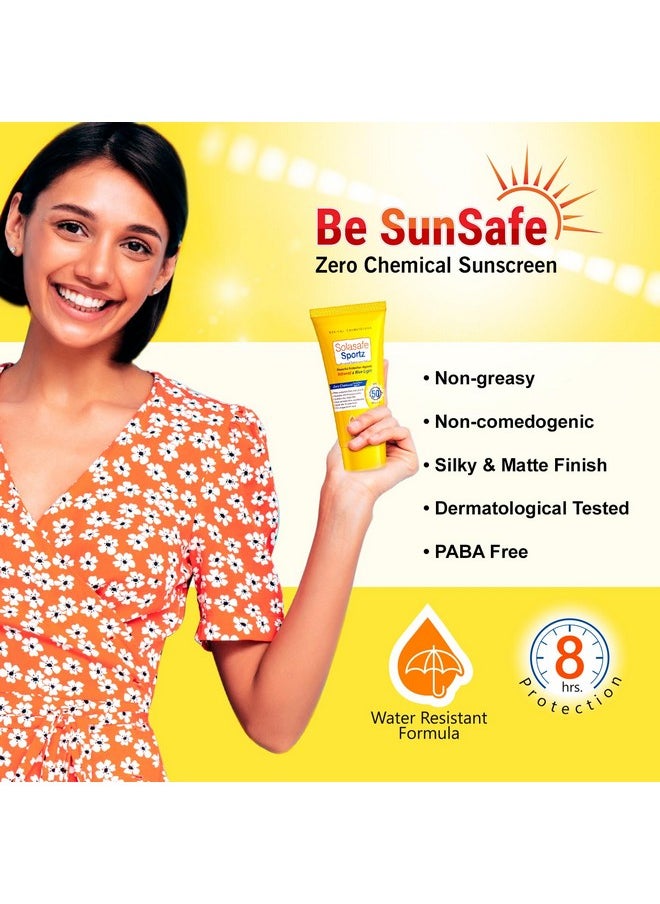 Sunscreen For All Skin Type Sportz Physical (Zero Chemical) Sunscreen For Skin Type Gel: Advanced Spf 50+ Protection Against Uv, Blue Light And Pollution