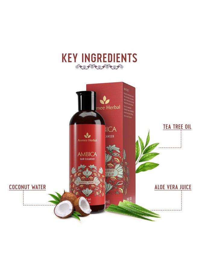 Ambika Hair Cleanser | Fights Dandruff & Moisturises Scalp Naturally | With Aloe Vera, Apple Cider Vinegar, Tea Tree Oil & Neem Oil | 200 Ml