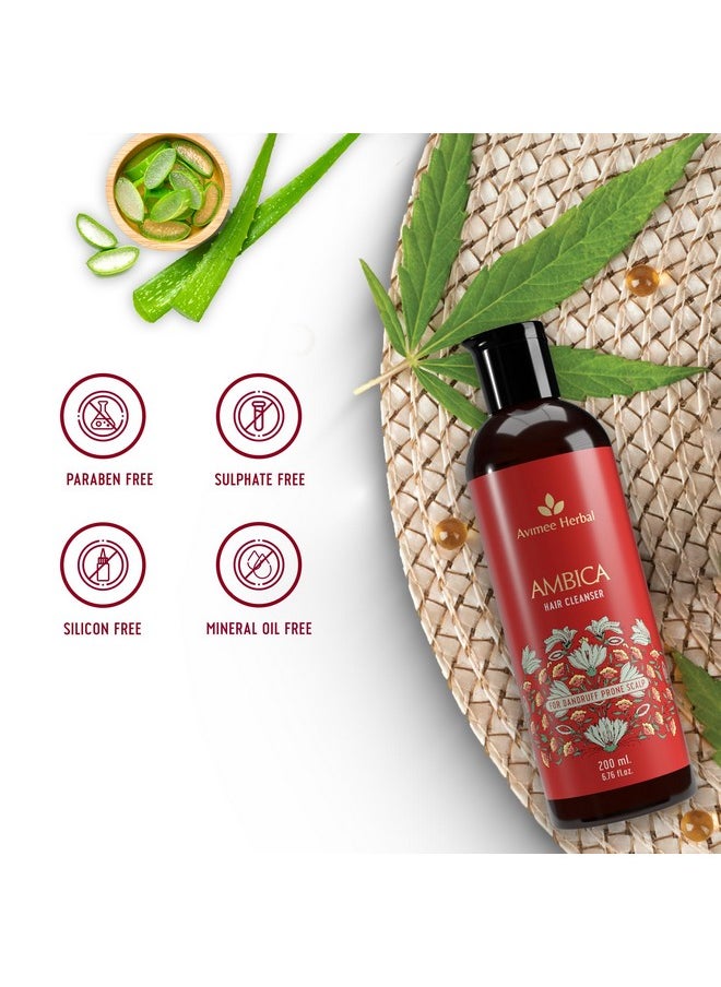 Ambika Hair Cleanser | Fights Dandruff & Moisturises Scalp Naturally | With Aloe Vera, Apple Cider Vinegar, Tea Tree Oil & Neem Oil | 200 Ml