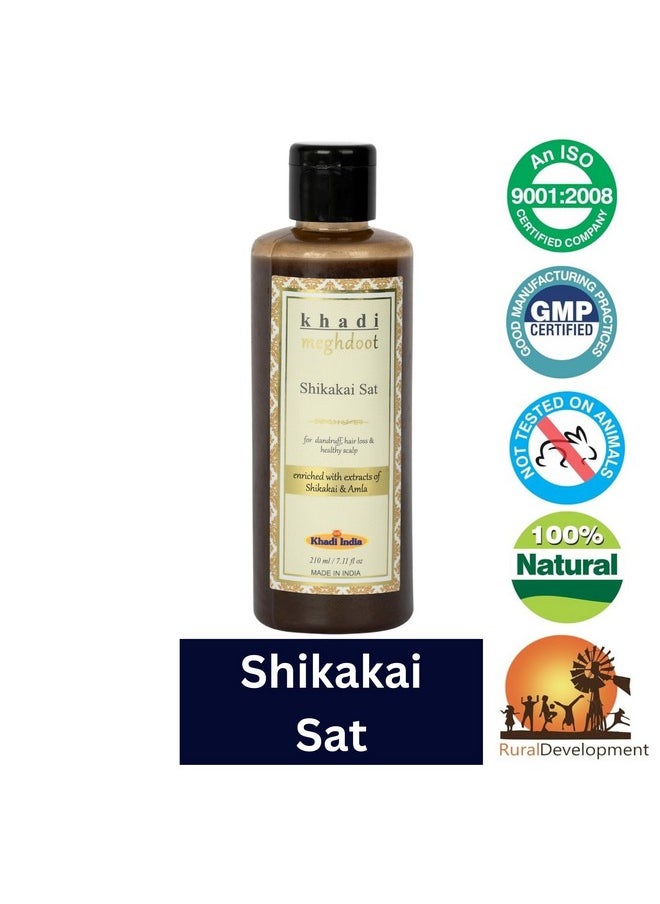 Ayurvedic Herbal Shikakai Shampoo Enriched With Extracts Of Shikakai & Amla For Dandruff Control, Hair Loss Control, Healthy Scalp Free From Lice, 210Ml Each, Pack Of 2