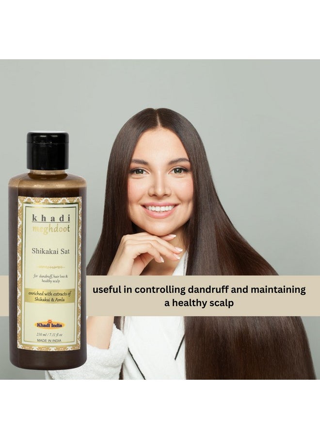 Ayurvedic Herbal Shikakai Shampoo Enriched With Extracts Of Shikakai & Amla For Dandruff Control, Hair Loss Control, Healthy Scalp Free From Lice, 210Ml Each, Pack Of 2