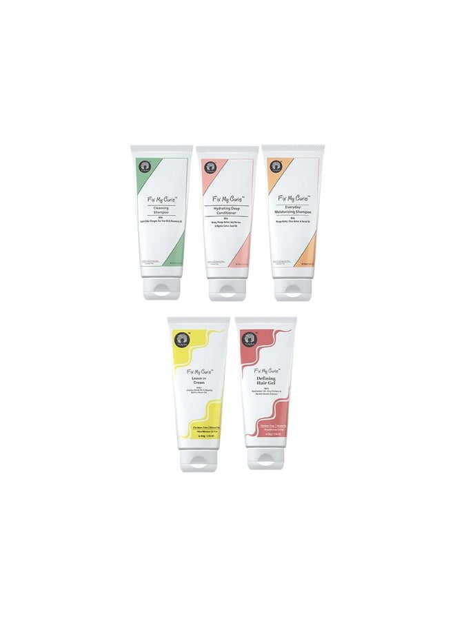 Curl Kit | Shampoo, Conditioner, Curl Cream & Gel (Pack Of 5) | For Curly, Wavy, Dry & Frizzy Hair |Sulphate & Silicone Free | 50Gm Each