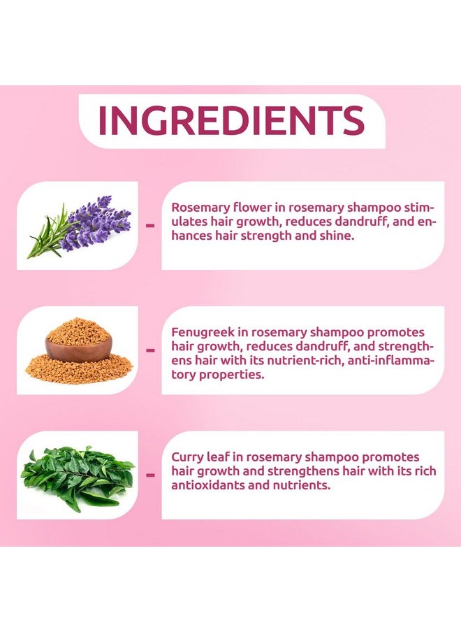 Rosemary Shampoo With Methi Dana & Rosemary For Hair Fall Control & Hair Growth | Rosemary Shampoo For Hair Growth, Reduced Hair Fall & Dandruff Control | Shampoo For Men & Women | 300 Ml