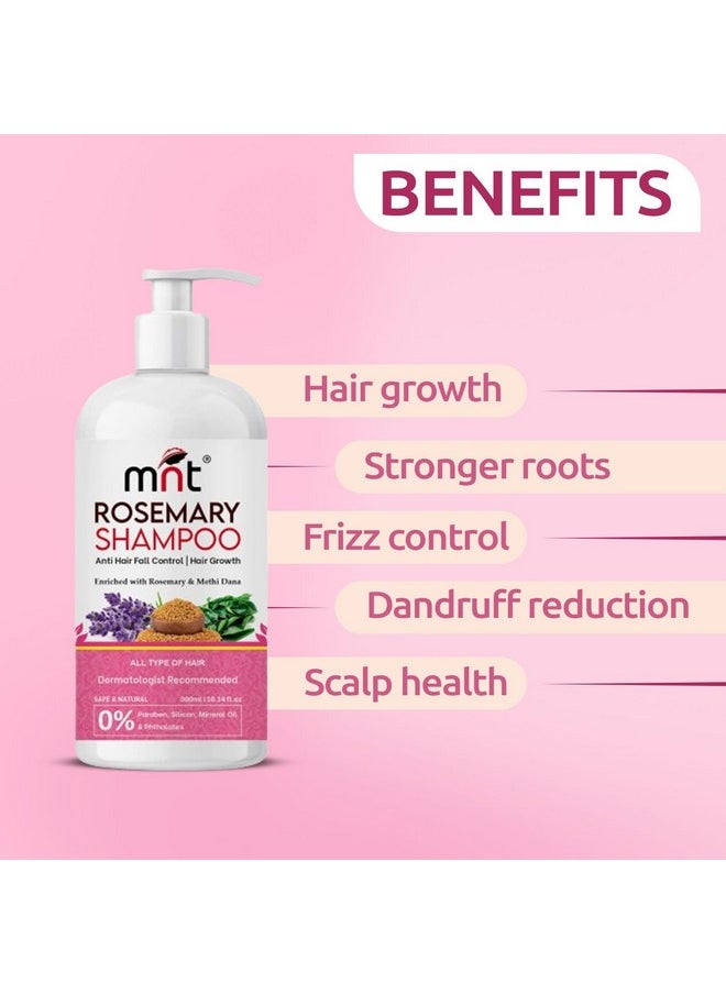 Rosemary Shampoo With Methi Dana & Rosemary For Hair Fall Control & Hair Growth | Rosemary Shampoo For Hair Growth, Reduced Hair Fall & Dandruff Control | Shampoo For Men & Women | 300 Ml