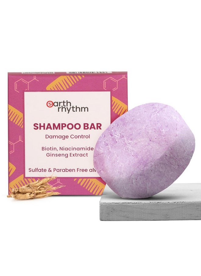 Biotin Shampoo Bar With Niacinamide, Ginseng | Restores Suppleness, Adds Shine, Sulfate & Paraben Free, For Rough & Damage Hair (Cardboard) - 80 Gm