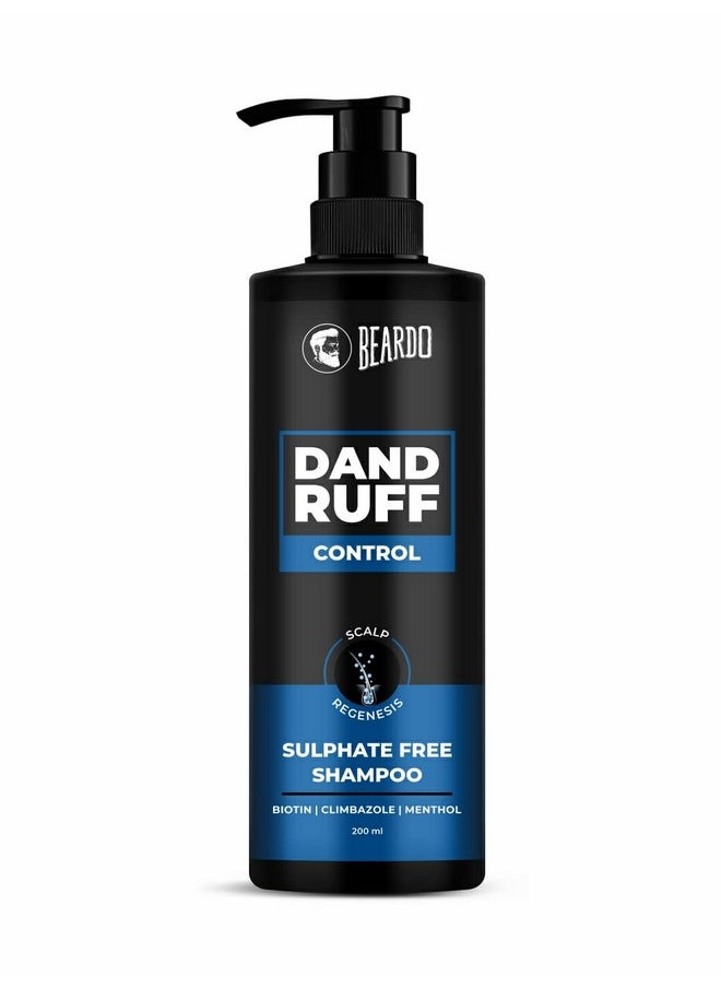 Dandruff Control Sulphate Free Shampoo For Men 200 Ml | Anti Dandruff | Sulphate And Paraben Free | Menthol & Biotin For Dandruff Control & Itchy Scalp