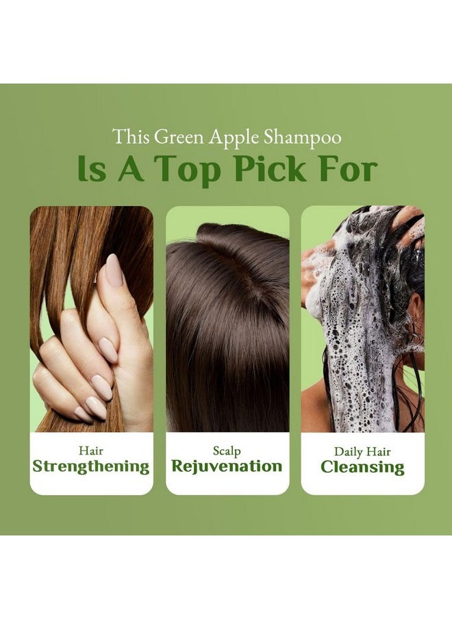 Green Apple Shampoo For Dry & Damaged Hair, Anti Dandruff,Makes Hair Soft & Smooth For All Skin Types 100 Ml