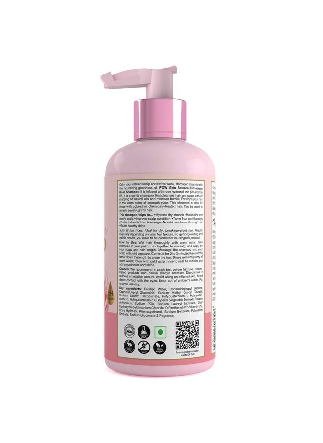 Himalayan Rose Shampoo With Rose Hydrosol, Coconut Oil, Almond Oil & Argan Oil - For Volumnising Hair, Anti Smelly Scalp - No Parabens, Sulphate, Silicones, Color & Peg - 300Ml