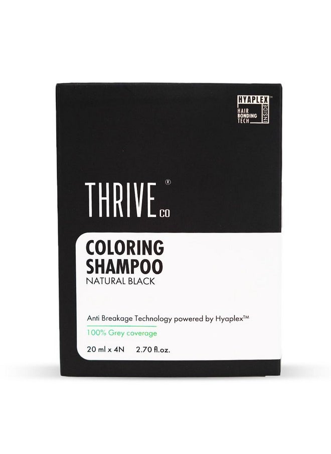 Coloring Shampoo With Hyaplex™ | Natural Black | Easy Application | Rich, Shiny Color | At-Home Hair Coloring Solution | 80 Gm